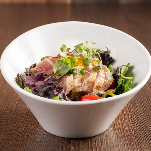 Seared Albacore Salad with Avocado.